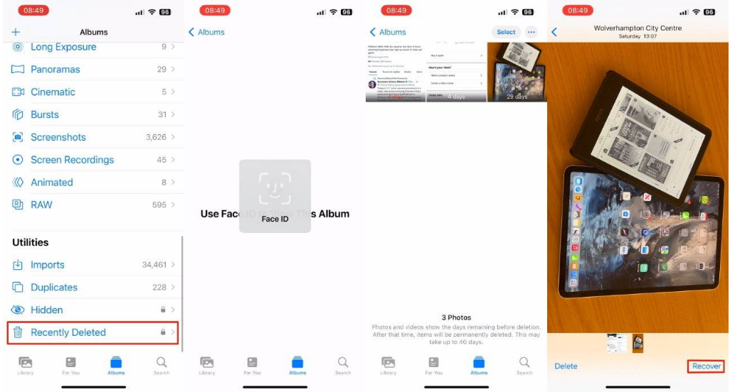 集贤苹果14维修分享 iPhone14 上恢复已删除的照片 