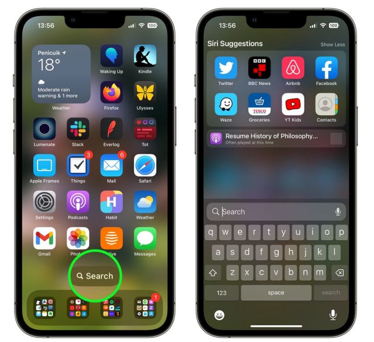 集贤苹果手机维修分享升级到 iOS 16 后，如何删除主屏幕上的搜索按钮 
