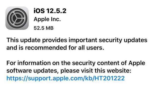 集贤苹果手机维修分享iOS12.5.2发布，建议所有老苹果用户安装 